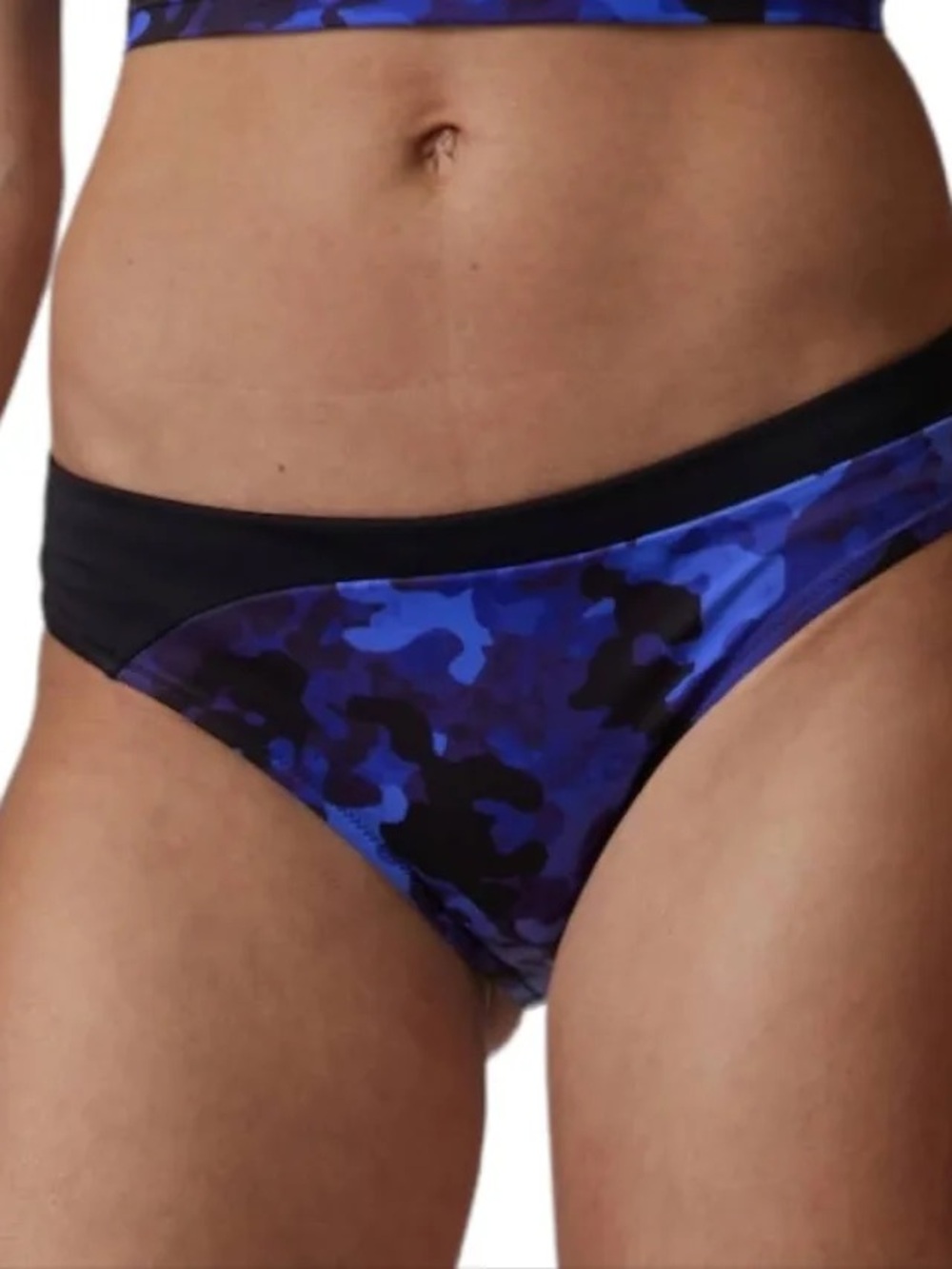 NWT Athleta Freestyle Camo Medium Coverage Bikini Bottom Blue Purple Size Medium